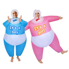 Load image into Gallery viewer, Baby Inflatable Costumes – Boy & Girl Blow-Up Gender Reveal Suits