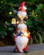 Load image into Gallery viewer, Solar Lighted Garden Gnome Statue – Outdoor Lawn & Yard Decor Sculpture