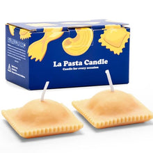 Load image into Gallery viewer, Set of 2 Ravioli Pasta Scented Soy Candles – Novelty Vanilla Italian Foodie Decor