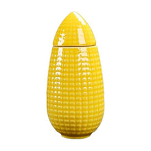 Load image into Gallery viewer, Yellow Ceramic Corn Cob Food Storage Jar – Sealed Kitchen Canister with Lid