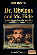 Load image into Gallery viewer, Not-Books: Dr. Obvious and Mr. Hide By Barry D. Treasure - Creative Concealment for Valuables | Funny Paranoid Homeowner & Prepper Gift
