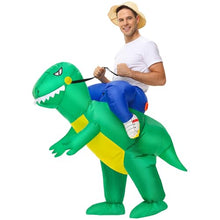Load image into Gallery viewer, Inflatable T-Rex Costume – Funny Blow-Up Dinosaur Suit for Adults