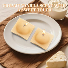 Load image into Gallery viewer, Set of 2 Ravioli Pasta Scented Soy Candles – Novelty Vanilla Italian Foodie Decor