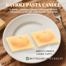 Load image into Gallery viewer, Set of 2 Ravioli Pasta Scented Soy Candles – Novelty Vanilla Italian Foodie Decor