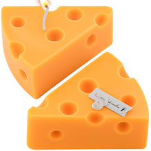 Load image into Gallery viewer, Big Cheese Wedge Decorative Soy Candles – Set of 2 Fun Scented Novelty Candles