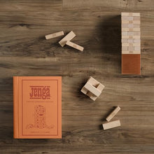 Load image into Gallery viewer, Vintage Bookshelf Block Tower Game – 54-Piece Wooden Stacking Game