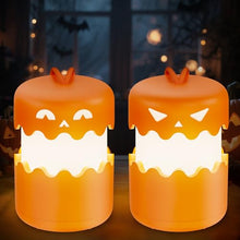 Load image into Gallery viewer, Halloween Pumpkin Lantern – Rechargeable Jack-o'-Lantern Light 2-Pack