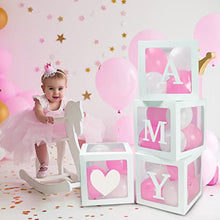 Load image into Gallery viewer, Baby Shower Balloon Boxes – "BABY" Blocks with Balloons & Letters