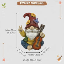 Load image into Gallery viewer, Rock & Roll Guitar Gnome Statue – Funny Musician Lawn & Desk Figurine
