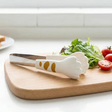 Load image into Gallery viewer, Stainless Steel Cat Paw Kitchen Tongs – Cute Non-Slip Cooking & Salad Tongs