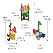 Load image into Gallery viewer, JARPSIRY 3-Piece Miniature Pot Hanging Gnomes Set – Resin Fence & Planter Hugger Figurines