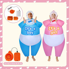 Load image into Gallery viewer, Baby Inflatable Costumes – Boy & Girl Blow-Up Gender Reveal Suits