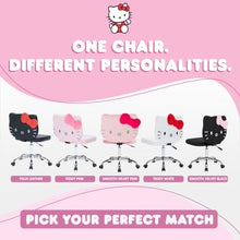 Load image into Gallery viewer, Hello Kitty Vanity Chair – Pink Swivel Makeup Chair with Wheels
