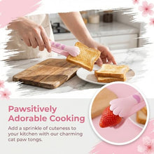Load image into Gallery viewer, Stainless Steel Cat Paw Kitchen Tongs – Cute Non-Slip Cooking & Salad Tongs