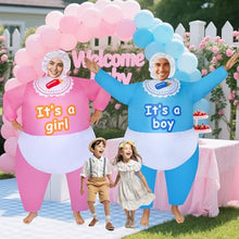 Load image into Gallery viewer, Baby Inflatable Costumes – Boy & Girl Blow-Up Gender Reveal Suits