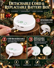 Load image into Gallery viewer, Christmas Window Lights 3-Pack – Rechargeable LED Suction Decor