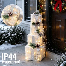 Load image into Gallery viewer, Lighted Christmas Gift Boxes – 4-Piece LED Holiday Decor Set