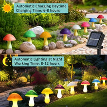 Load image into Gallery viewer, Viewpick 8-Pack Cracked Glass Solar Mushroom Lights – Multi-Color Outdoor Garden Gnome Friendly