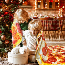 Load image into Gallery viewer, Double-Sided Pepperoni Pizza Fleece Blanket – Ultra-Soft Flannel Throw