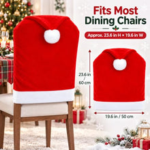 Load image into Gallery viewer, Santa Hat Chair Covers 4-Pack – Christmas Dining Chair Decor