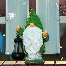 Load image into Gallery viewer, Redwix Flocked Green Moss Solar Garden Gnome
