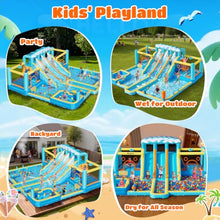 Load image into Gallery viewer, 10-in-1 Water Slide Bounce House – Wet & Dry Backyard Play Park