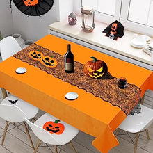 Load image into Gallery viewer, Black Lace Spider Web Table Runner (18 x 72 Inches) - Halloween Table Decor