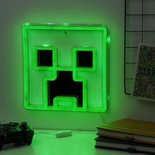 Load image into Gallery viewer, Minecraft Creeper Neon Light – Green LED Wall Light
