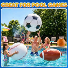 Load image into Gallery viewer, Giant Sports Beach Balls 4-Pack – 24" Inflatable Pool Balls