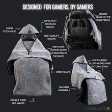 Load image into Gallery viewer, Glow-in-the-Dark Gaming Chair Blanket with Hood – Cosmic Controllers