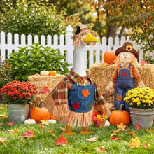 Load image into Gallery viewer, Harvest Scarecrow Porch Goose Outfit – Fall Costume Set for 23-Inch Porch Geese