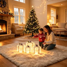 Load image into Gallery viewer, Lighted Christmas Gift Boxes – 4-Piece LED Holiday Decor Set