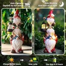 Load image into Gallery viewer, Solar Lighted Garden Gnome Statue – Outdoor Lawn & Yard Decor Sculpture