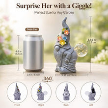 Load image into Gallery viewer, Solar Lighted Bubble Gnome Statue – Hand-Painted Outdoor Garden Light