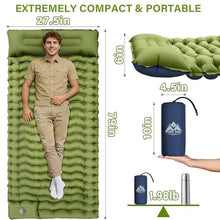 Load image into Gallery viewer, Self-Inflating Camping Pad – Extra-Thick Sleeping Mat with Pillow