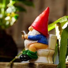 Load image into Gallery viewer, Generic Drunk Gnome on a Throne Statue – Funny Novelty Lawn & Planter Ornament