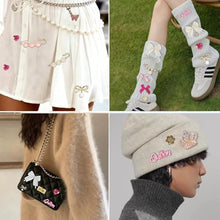 Load image into Gallery viewer, 80-Piece Pink & Gold Shoe Charms & Brooches Set – Y2K Coquette DIY Sneaker Accessories