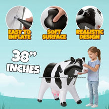 Load image into Gallery viewer, Inflatable Cow – 38" Cute Pool Float & Party Decoration