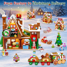 Load image into Gallery viewer, Christmas Village Advent Calendar – 24-Day Building Block Set with Lights