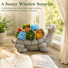 Load image into Gallery viewer, Solar Grey Turtle Garden Ornament – Recycled Eco-Friendly Resin Lawn Accent
