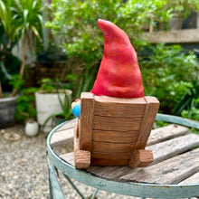 Load image into Gallery viewer, Generic Coffee Drinking Gnome in Rocking Chair – 7-Inch Indoor & Outdoor Statue