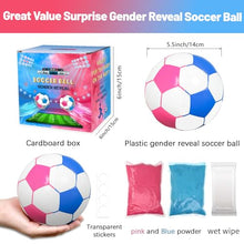 Load image into Gallery viewer, Gender Reveal Soccer Ball – Blue & Pink Powder Explosion Ball