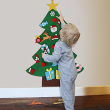 Load image into Gallery viewer, Felt Christmas Tree for Kids – 3ft DIY Wall Tree with 26 Ornaments