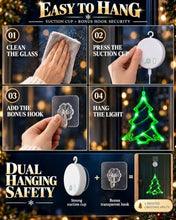 Load image into Gallery viewer, Christmas Window Lights 3-Pack – Rechargeable LED Suction Decor