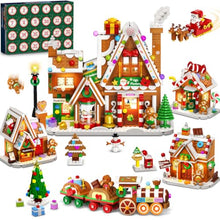 Load image into Gallery viewer, Christmas Village Advent Calendar – 24-Day Building Block Set with Lights