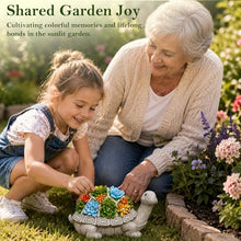 Load image into Gallery viewer, Solar Grey Turtle Garden Ornament – Recycled Eco-Friendly Resin Lawn Accent