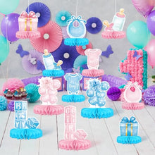 Load image into Gallery viewer, Gender Reveal Honeycomb Centerpieces – 12-Piece Table Decor Set