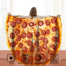 Load image into Gallery viewer, Double-Sided Pepperoni Pizza Fleece Blanket – Ultra-Soft Flannel Throw