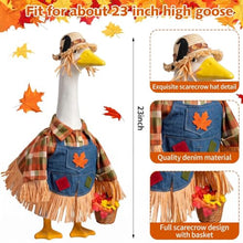 Load image into Gallery viewer, Harvest Scarecrow Porch Goose Outfit – Fall Costume Set for 23-Inch Porch Geese