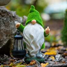 Load image into Gallery viewer, Redwix Flocked Green Moss Solar Garden Gnome